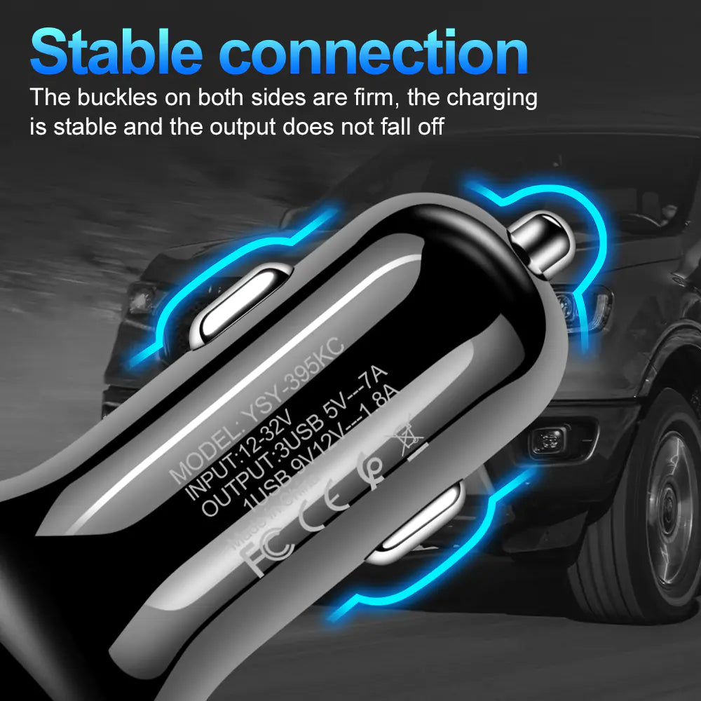 QC3.0 Dual Port USB Car Charger with Fast Charging