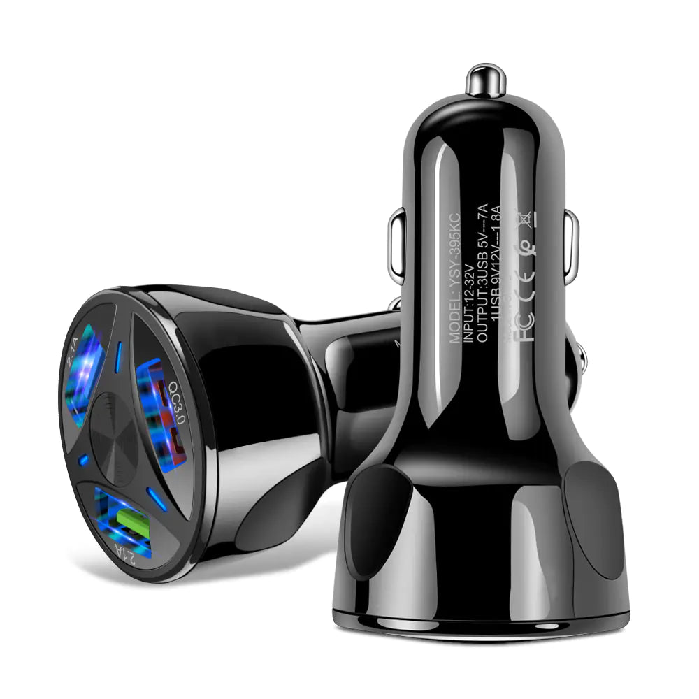 QC3.0 Dual Port USB Car Charger with Fast Charging