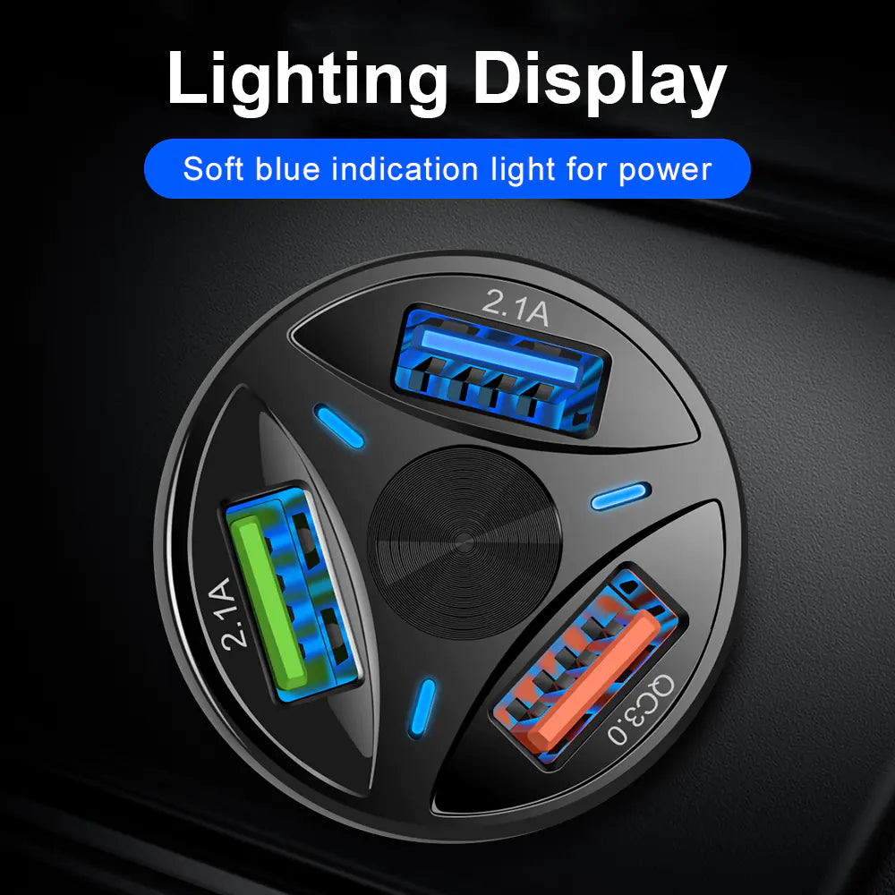 QC3.0 Dual Port USB Car Charger with Fast Charging