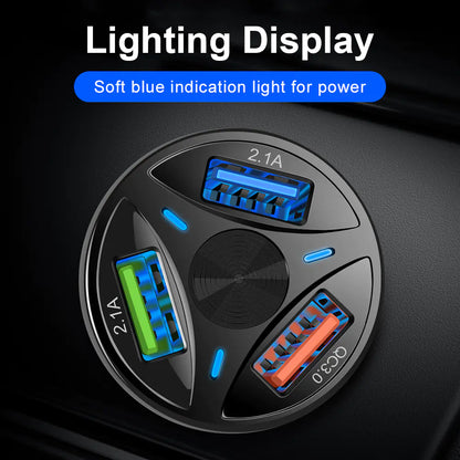 QC3.0 Dual Port USB Car Charger with Fast Charging