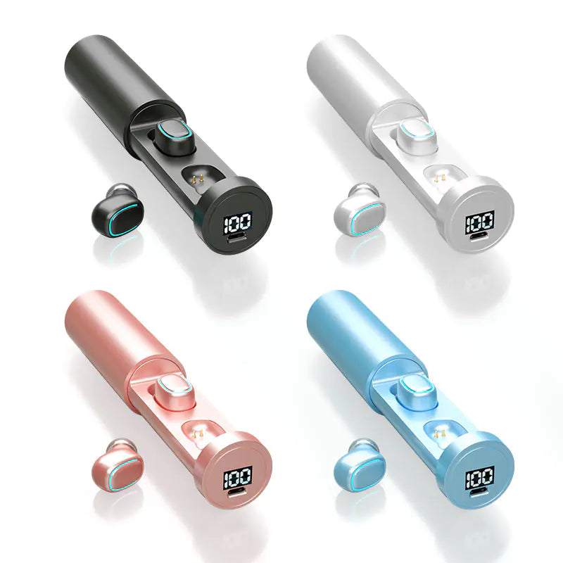 Cylinder Pull-out Binaural Wireless Bluetooth Headphones